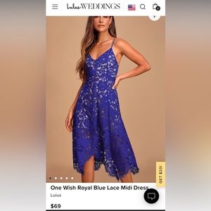 Lulu’s Royal blue lace high low dress